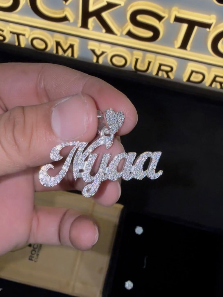 Nyaa Cursive Letter Pendant Design 