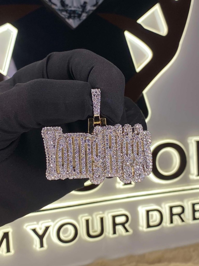 Young Riggs Customise Diamond Pendant , 1.2inch x 2inch