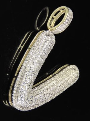 1.5 Inch Bubble Letter Diamond Pendants , A to Z Bubble Letter Diamond Pendants , Personalised Alphabets  4