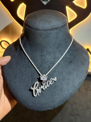 Beautifully Crafted Grace Cursive With Cute Heart Pendant Jewellery Gift For Your Love 1