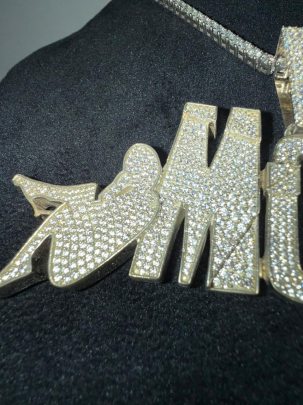M0zzy Diamond Pendant , Hip Hop Hanz Pendant , Silver , Gold Personalised Pendant 0