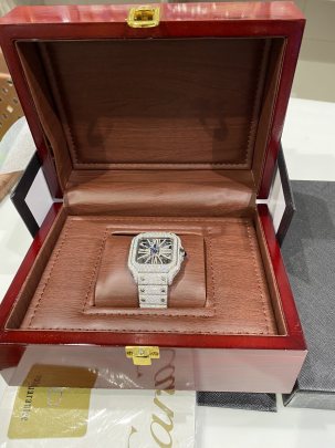 Premium Swiss Made Stainless Steel Moissanite Diamond Studded Fully Iced Out Watches