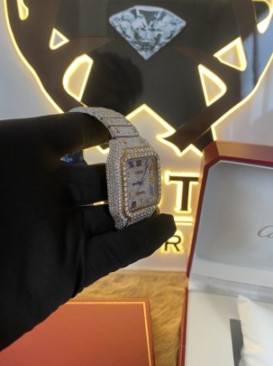 Premium Swiss Made Stainless Steel Moissanite Diamond Studded Fully Iced Out Watches 4